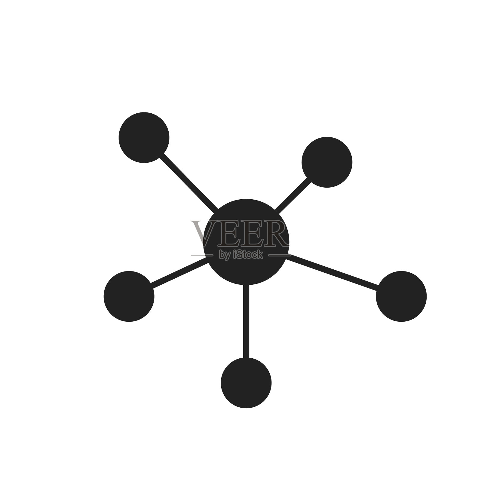 扁平风格的社交网络分子DNA图标图标素材