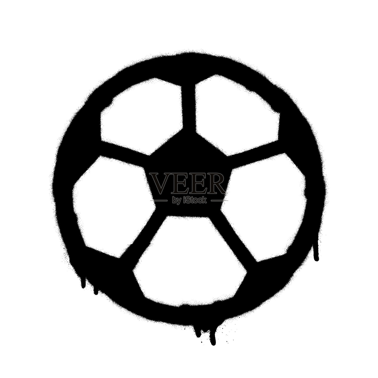 喷足球图标涂鸦过度喷雾设计元素图片