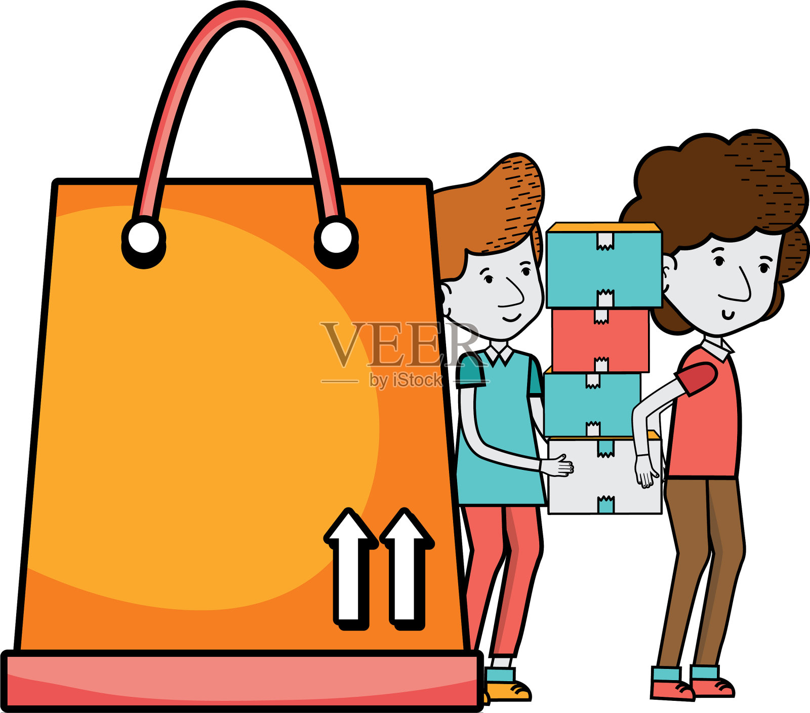 送货服务卡通设计元素图片