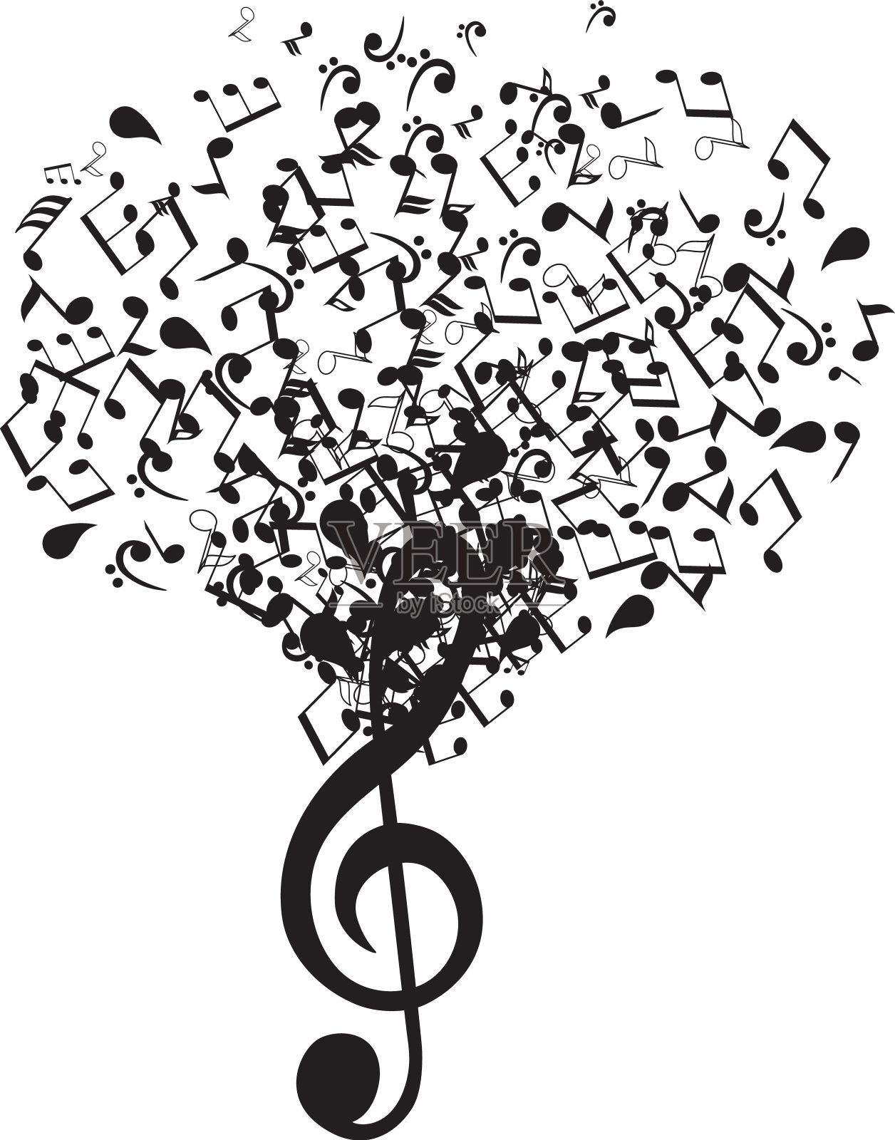 音乐树设计元素图片