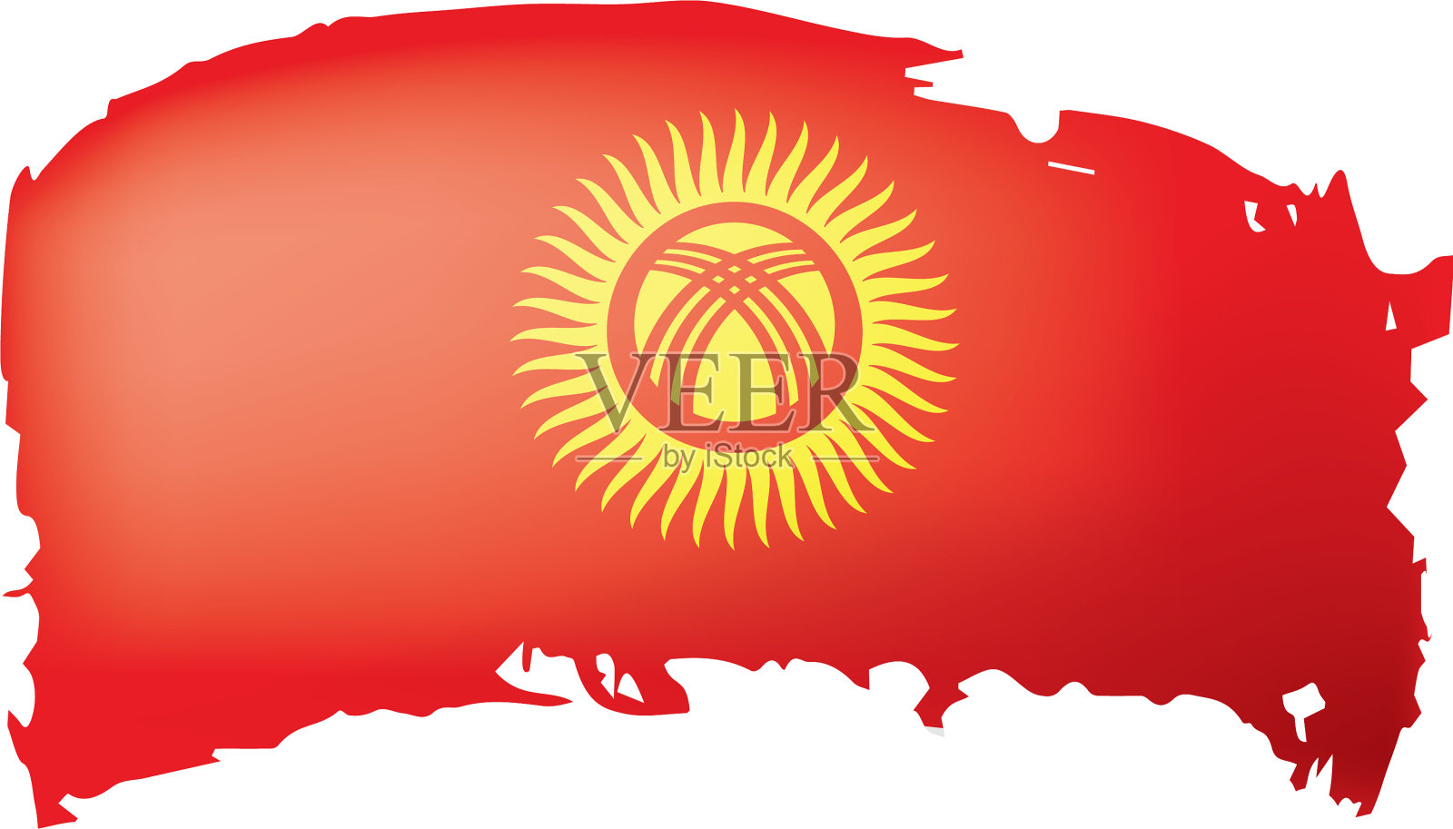 吉尔吉斯国旗上有白色设计元素图片
