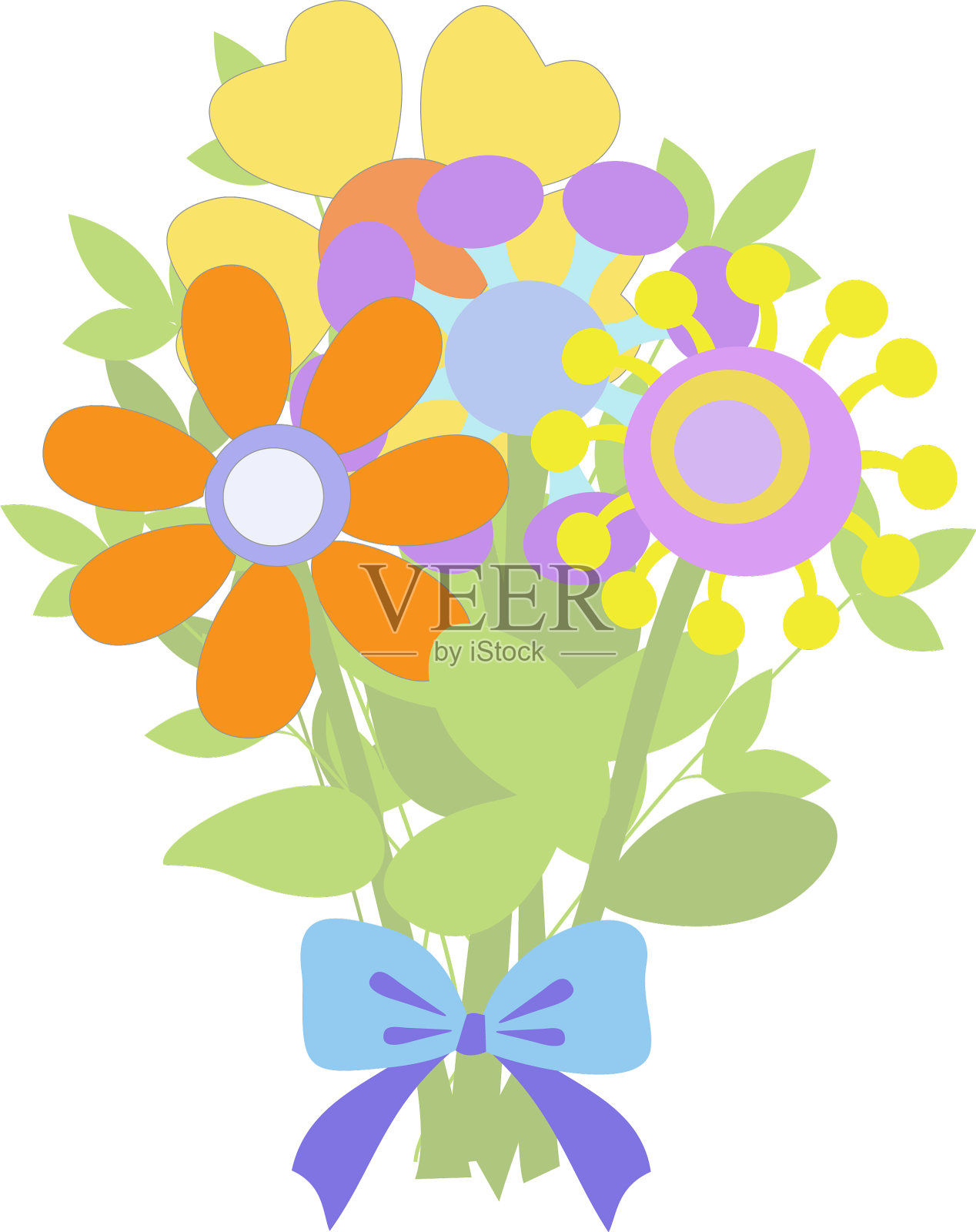 平面花束在图形风格设计元素图片