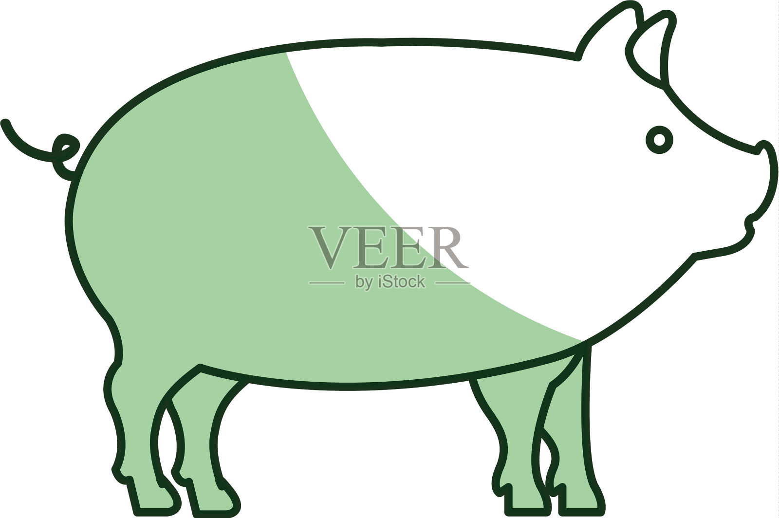 猪养殖场孤立图标设计元素图片