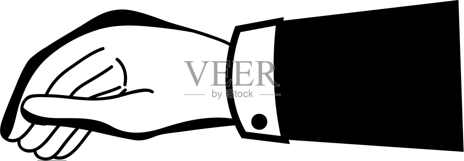 轮廓商人的手用手指和手掌设计元素图片