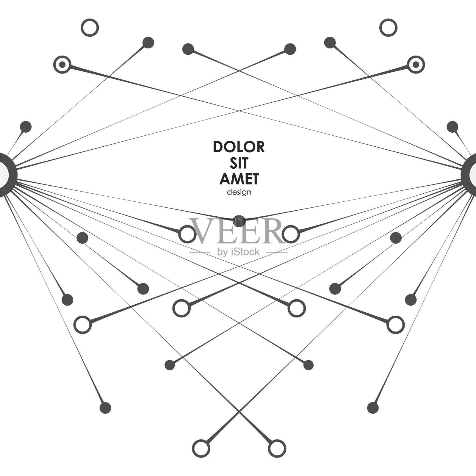 几何抽象连接的线和点设计元素图片
