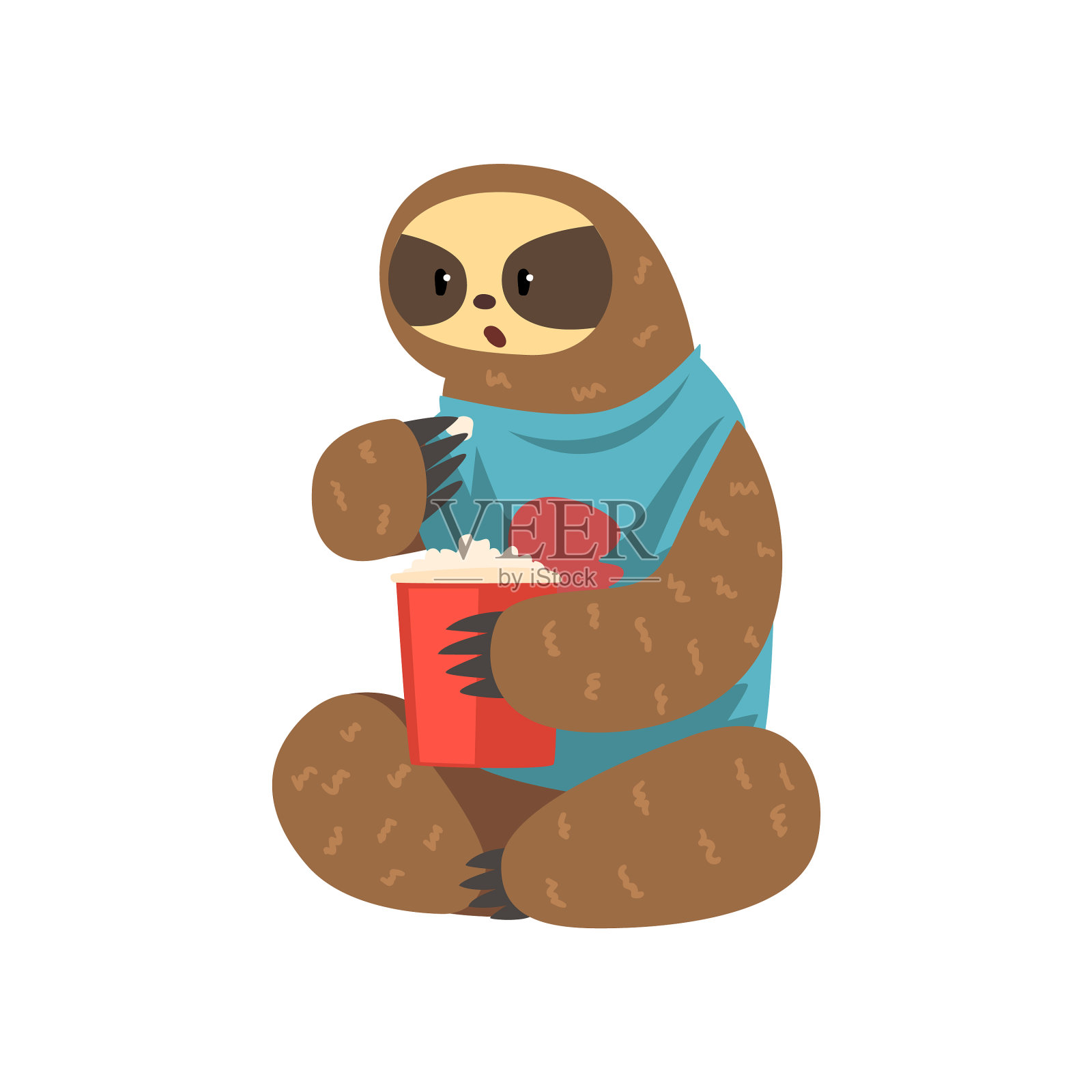 有趣的树懒吃热带雨林里的懒动物设计元素图片