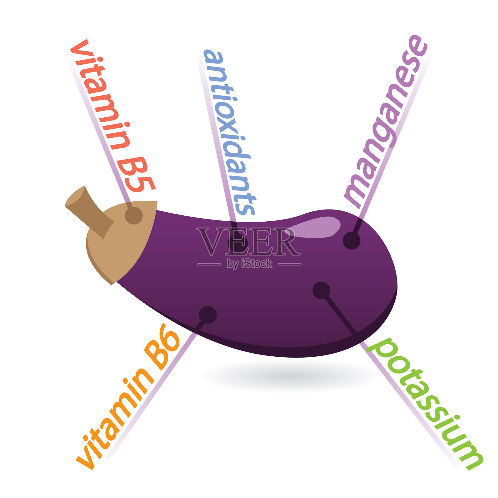 茄子含量性状及功效设计元素图片
