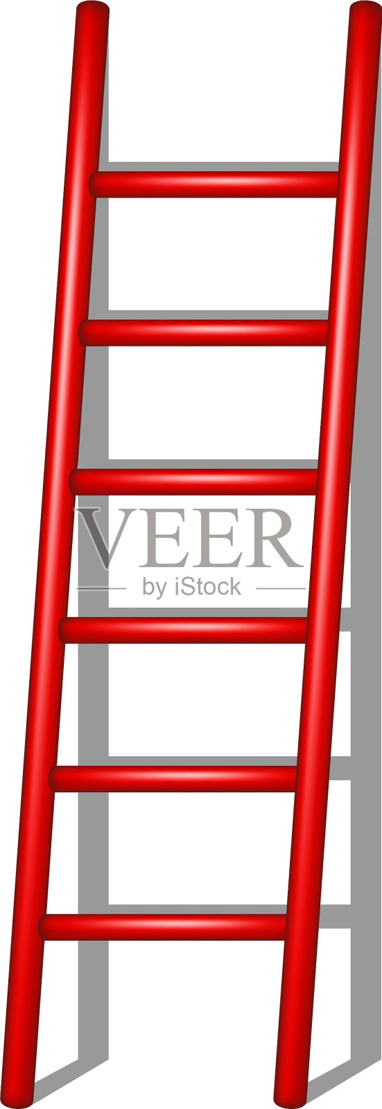 带有阴影的红色木梯设计元素图片