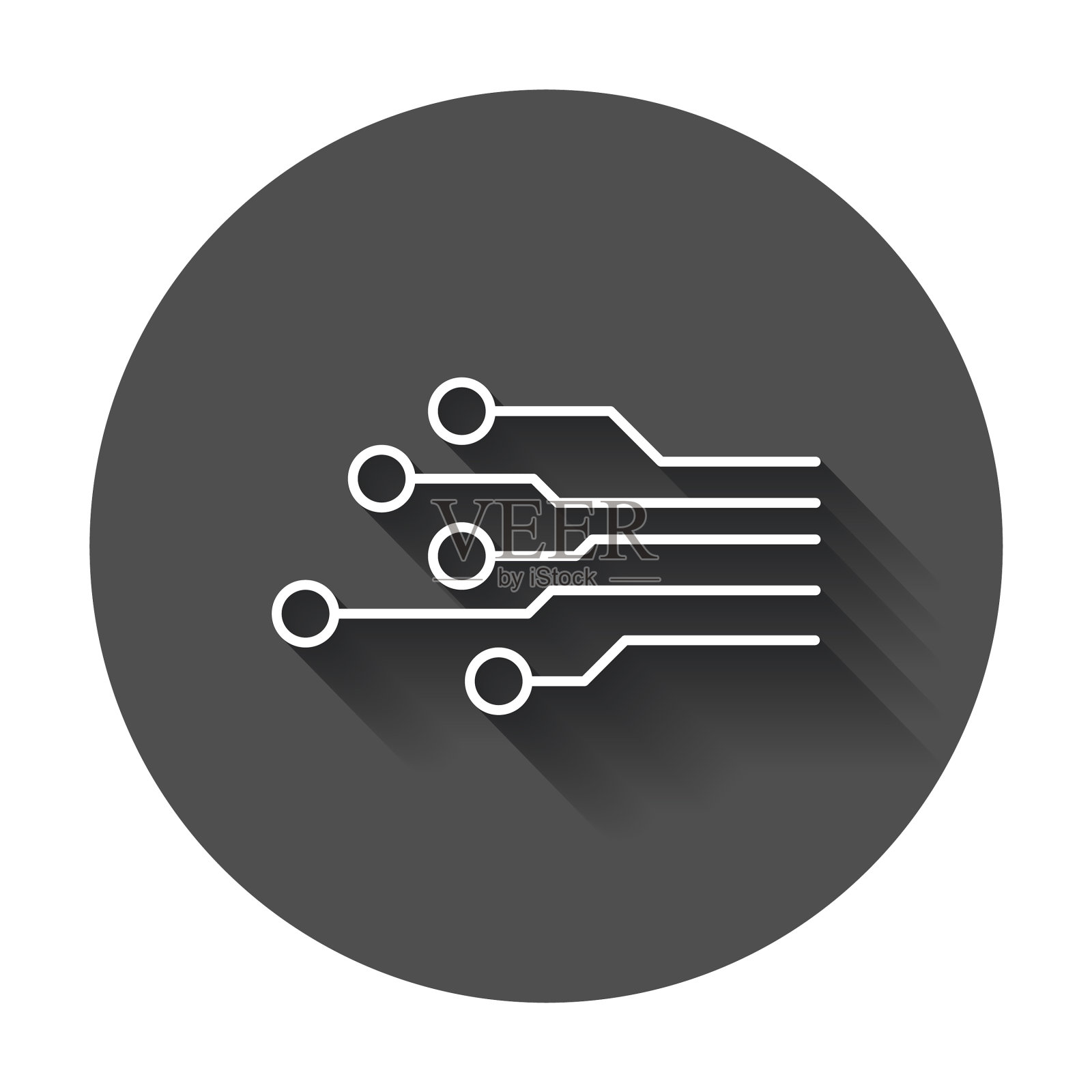 电路板图标技术方案符号平坦图标素材