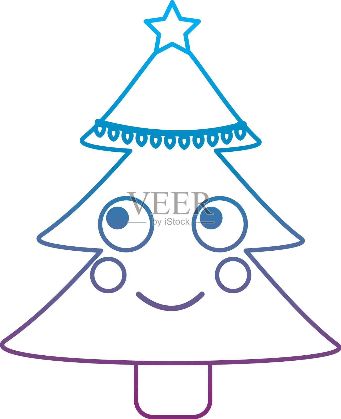 圣诞树快乐的表情符号图标图像设计元素图片