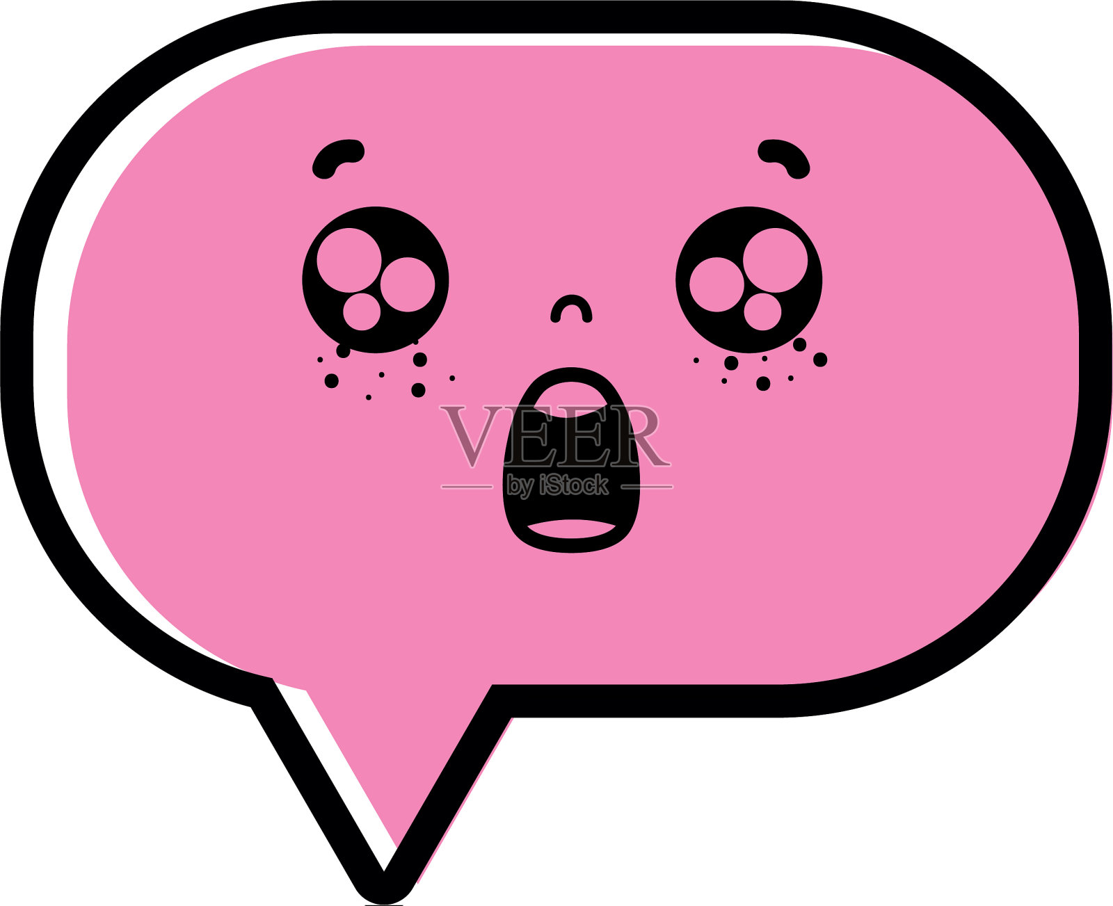 颜色惊喜聊天泡泡卡哇伊卡通设计元素图片