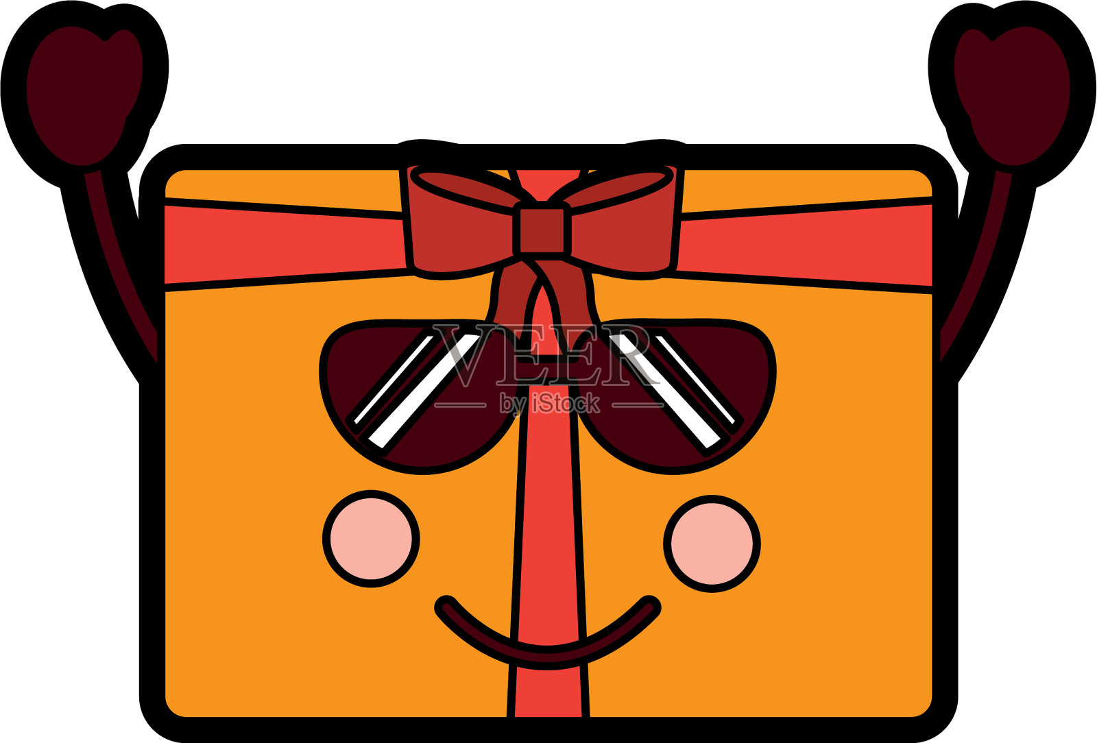 礼盒快乐的太阳镜表情符号形象设计元素图片