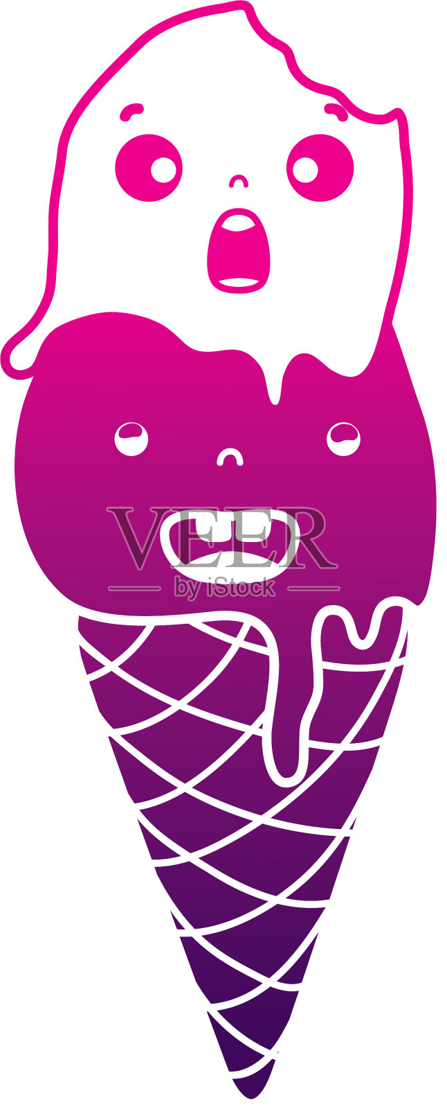 剪影微笑圆冰冰棍可爱设计元素图片