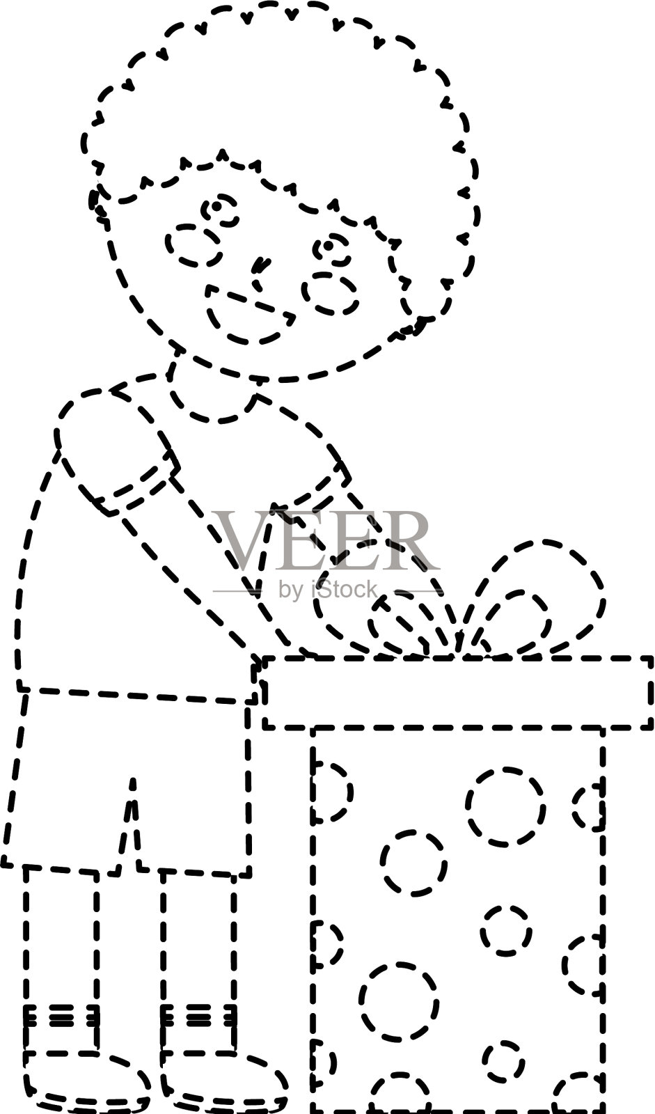 男孩与礼盒图标形象设计元素图片