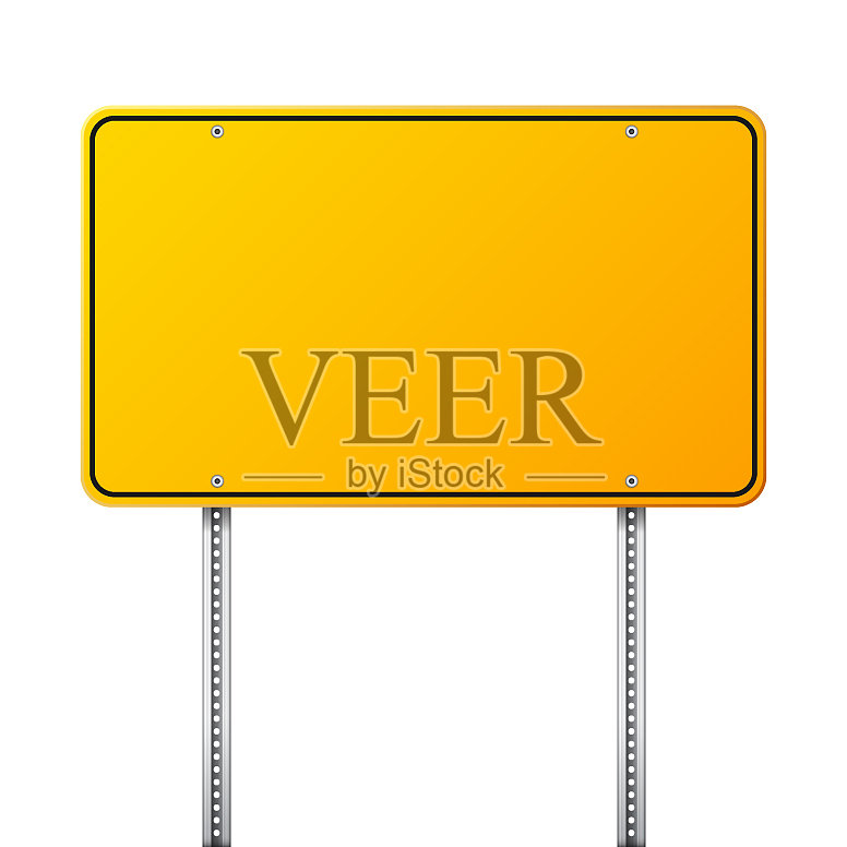 道路黄色交通标志空白板与地方设计元素图片