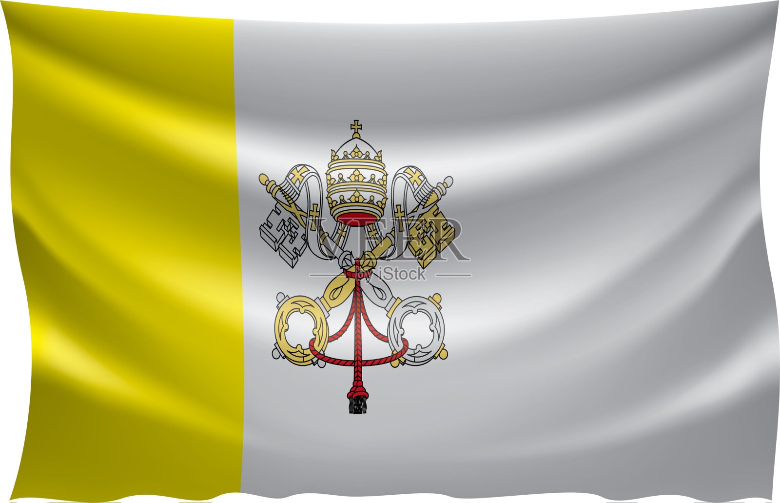 白色的梵蒂冈国旗设计元素图片