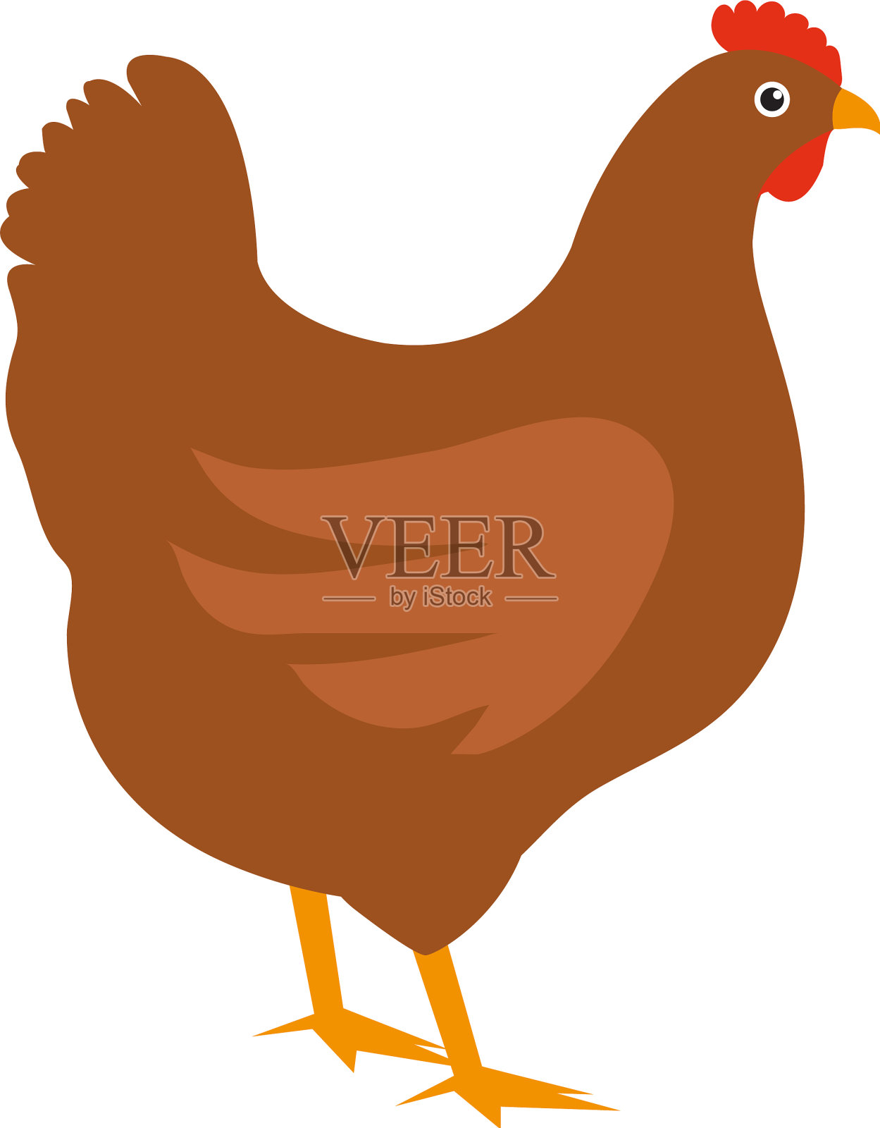 鸡图标平面风格孤立在白色设计元素图片