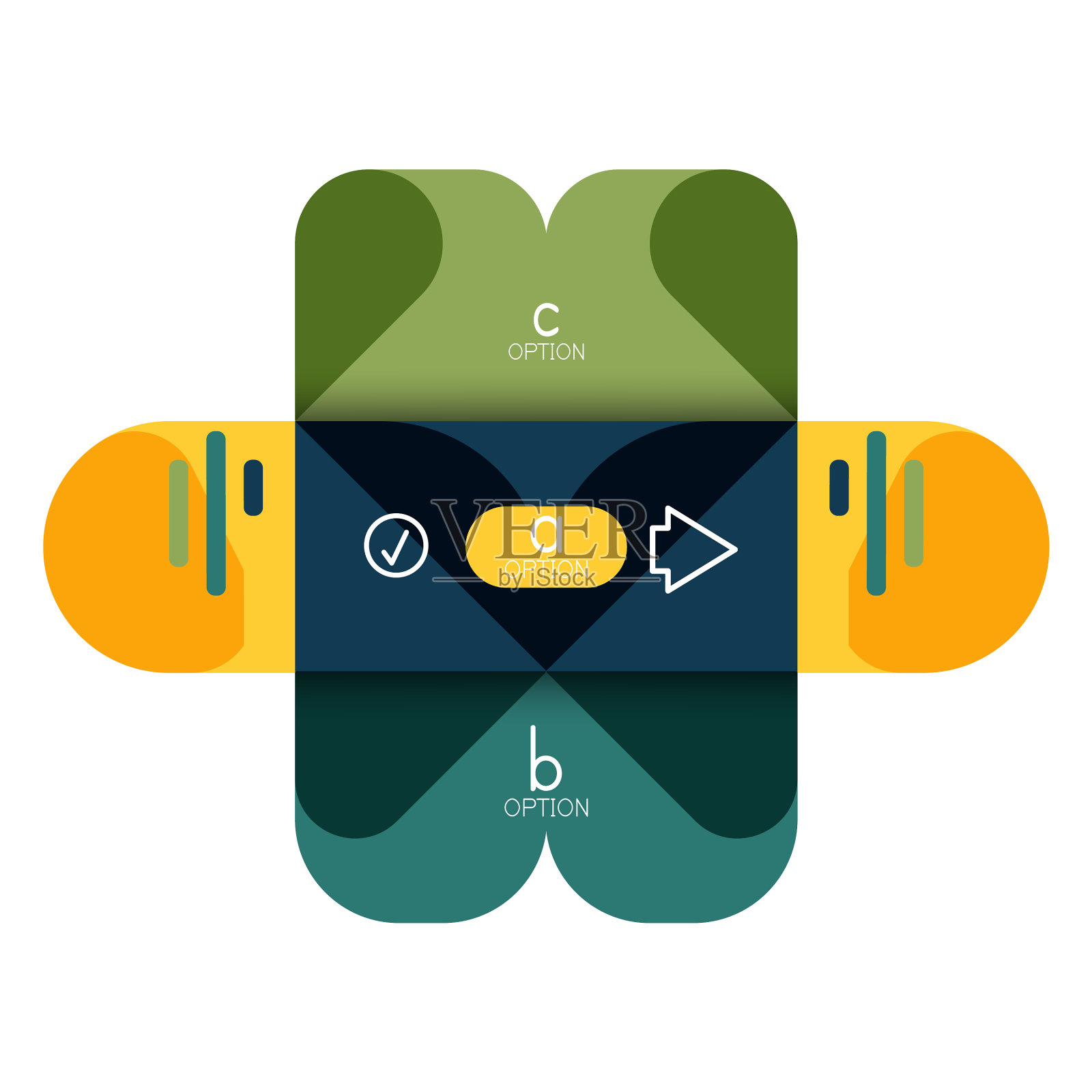 信息图选项和逐步在圆角设计元素图片