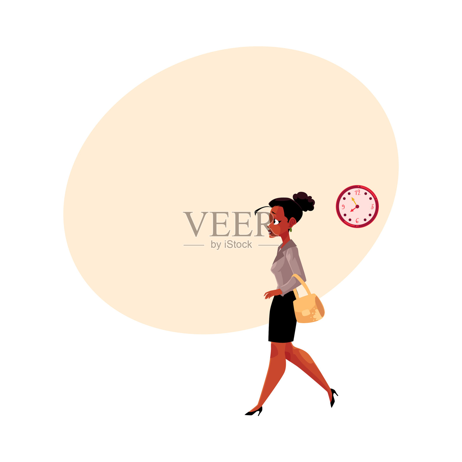 年轻的非裔美国女商人设计元素图片