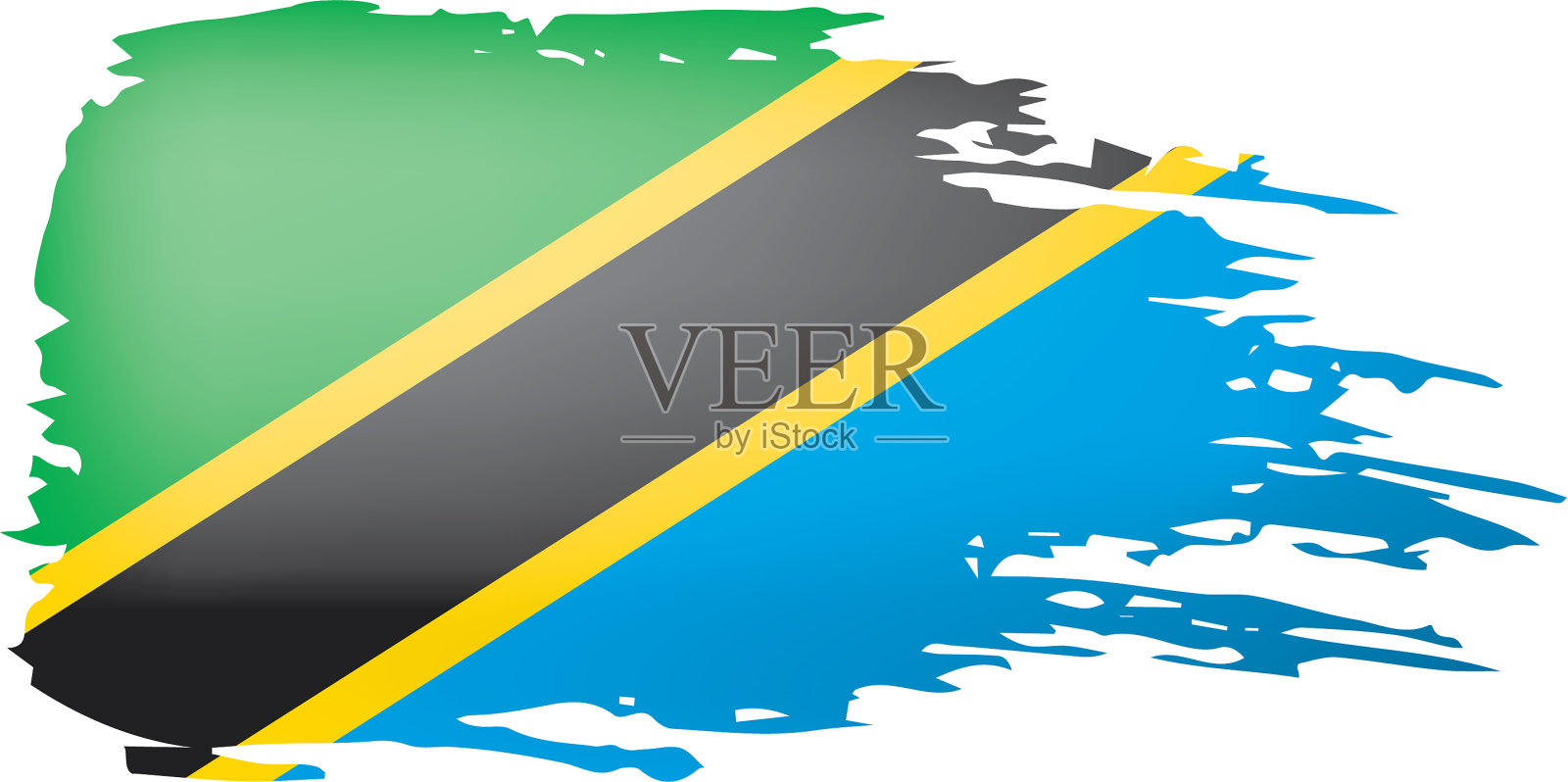 坦桑尼亚国旗上有白色设计元素图片