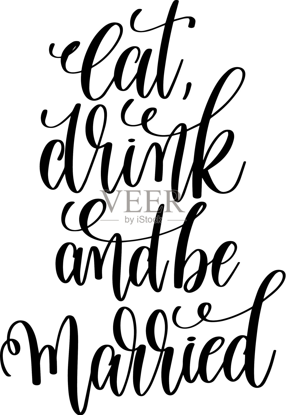 吃，喝，结婚，手写浪漫设计元素图片