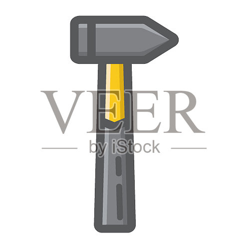 锤子填充轮廓图标建立和修复图标素材