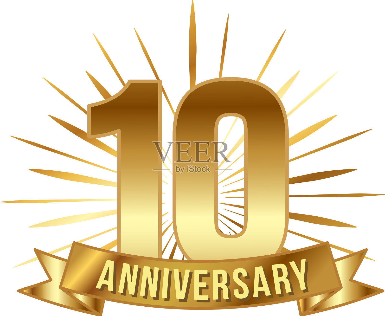 十周年金数设计元素图片