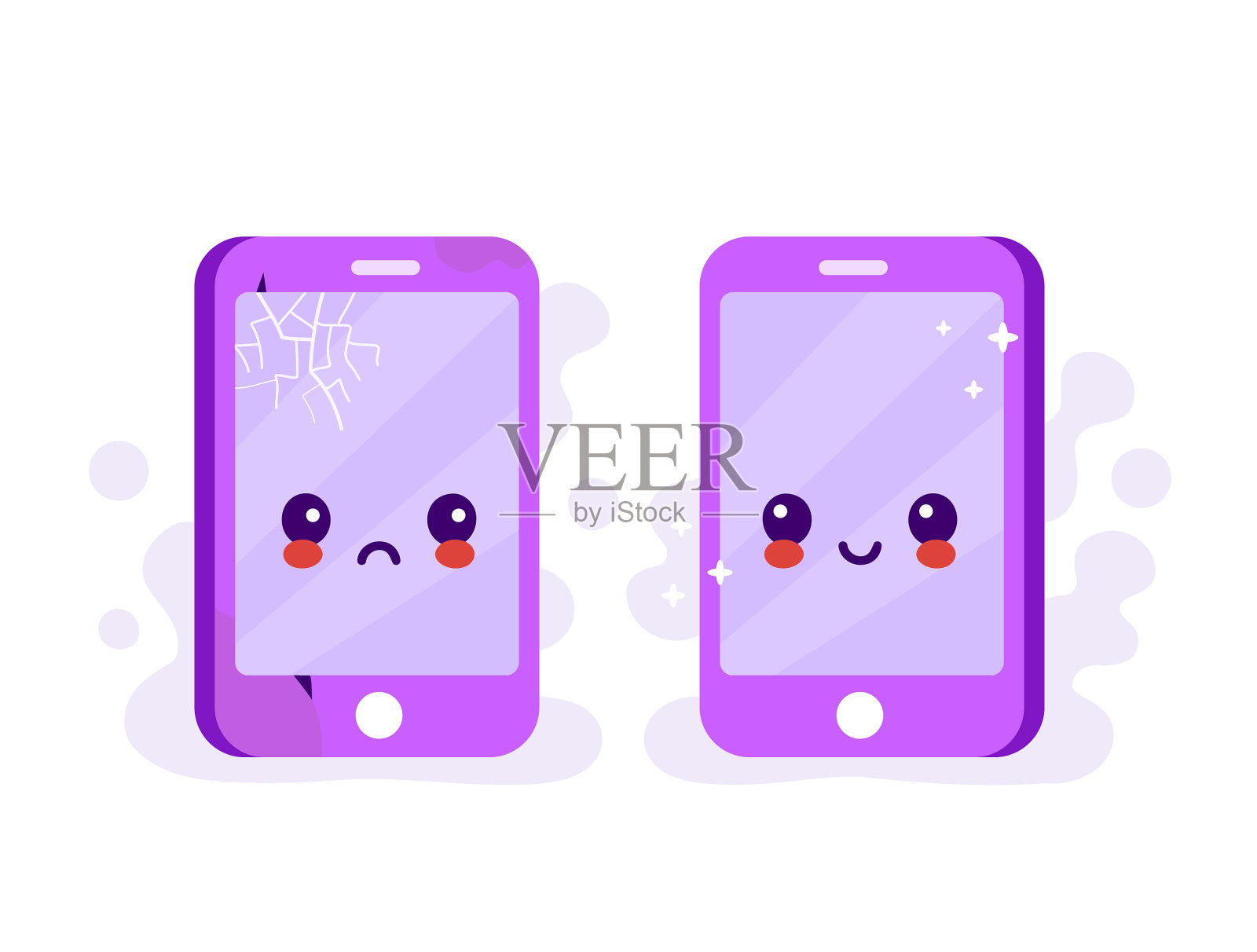 旧的伤心的破电话裂了设计元素图片