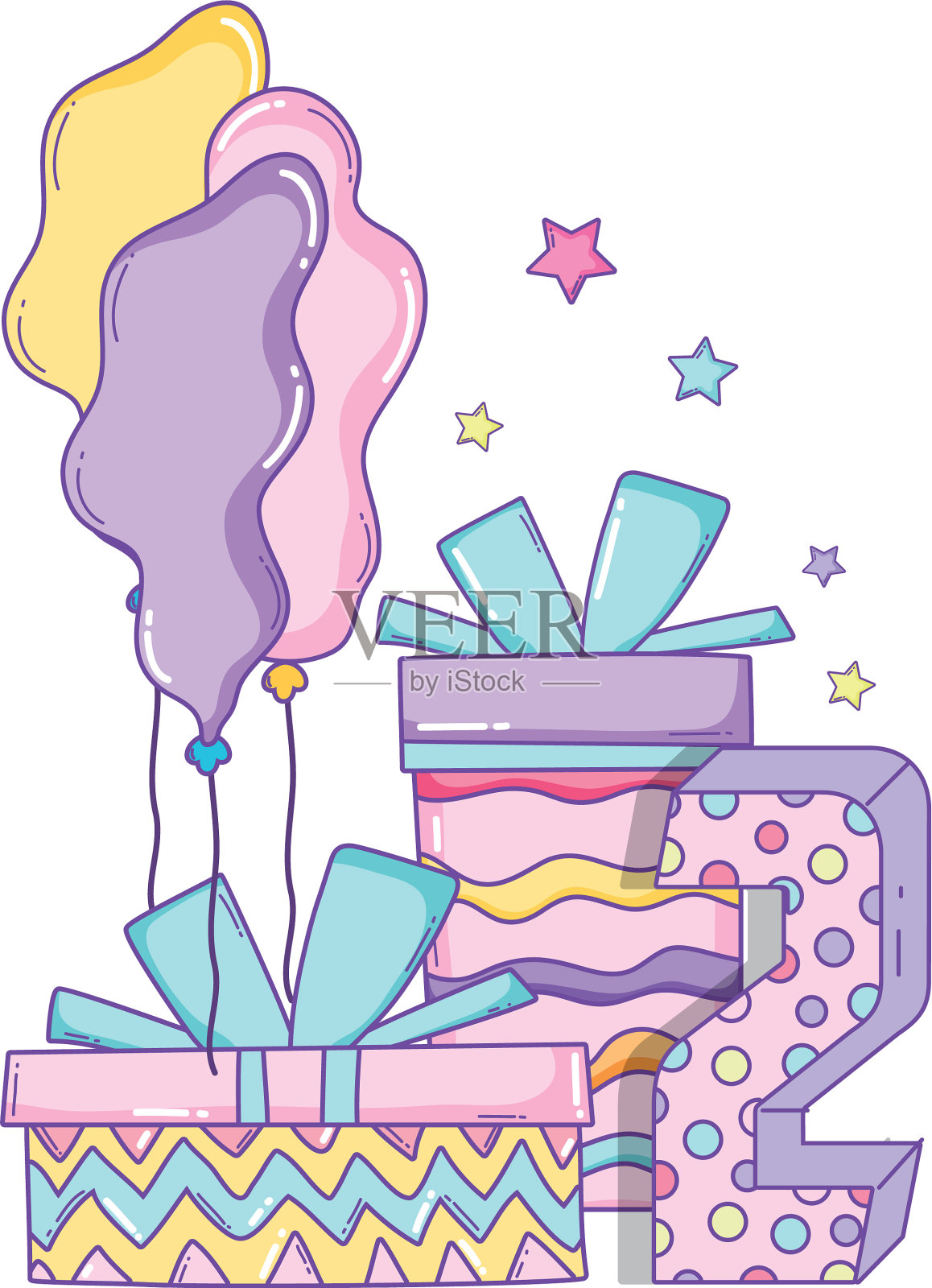 孩子生日的漫画设计元素图片