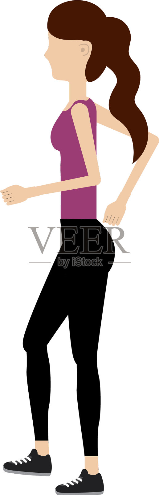 健康女性做运动设计元素图片