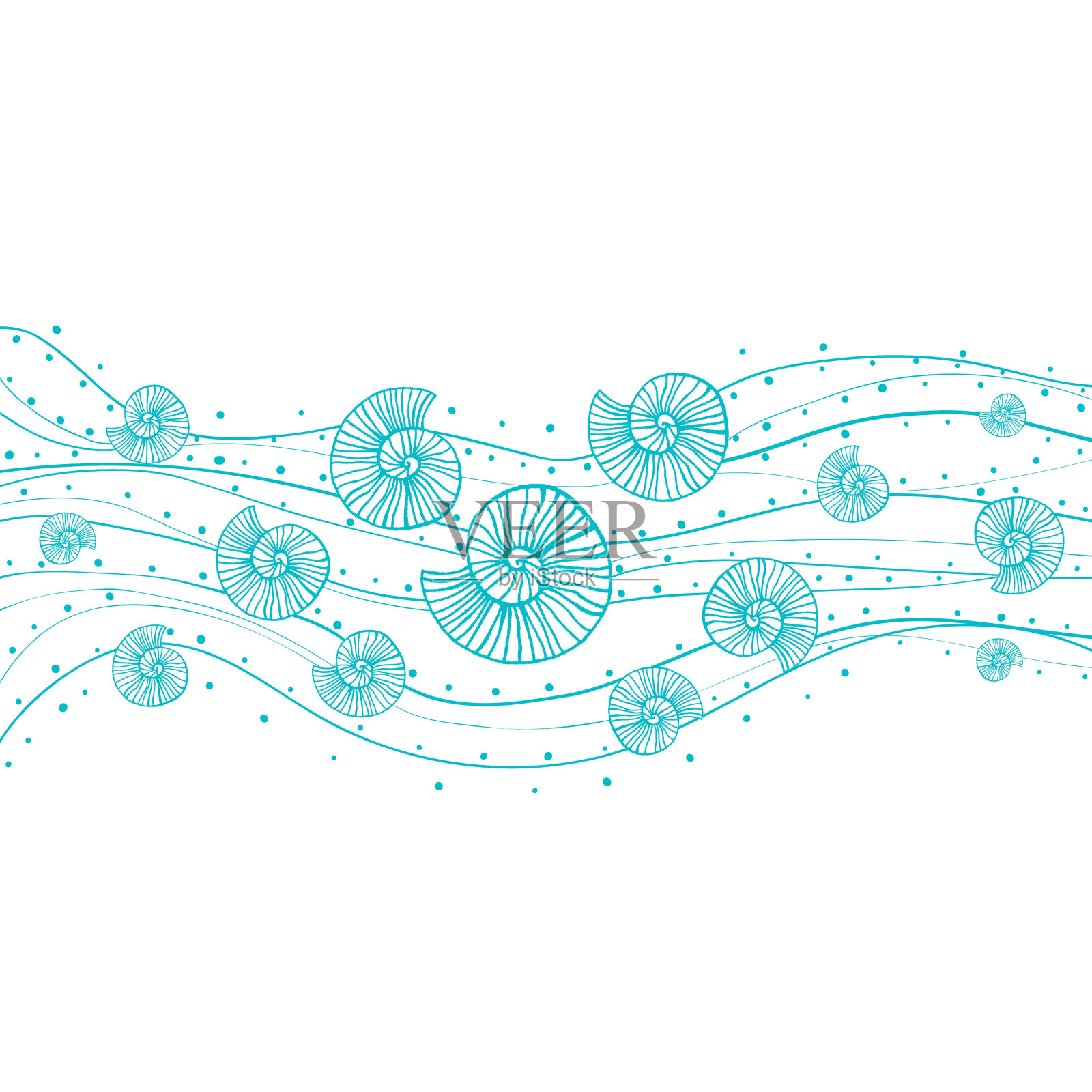 以海洋中的菊石为特征设计元素图片