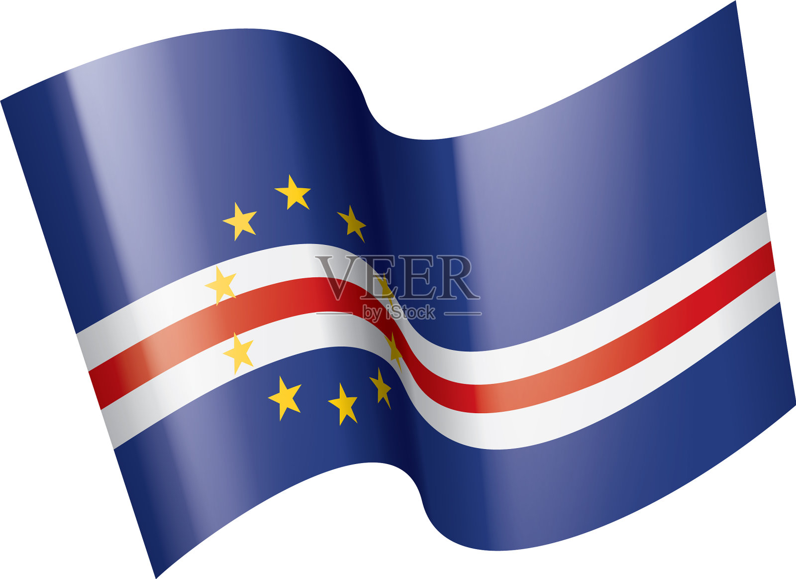 佛得角国旗上的白色设计元素图片