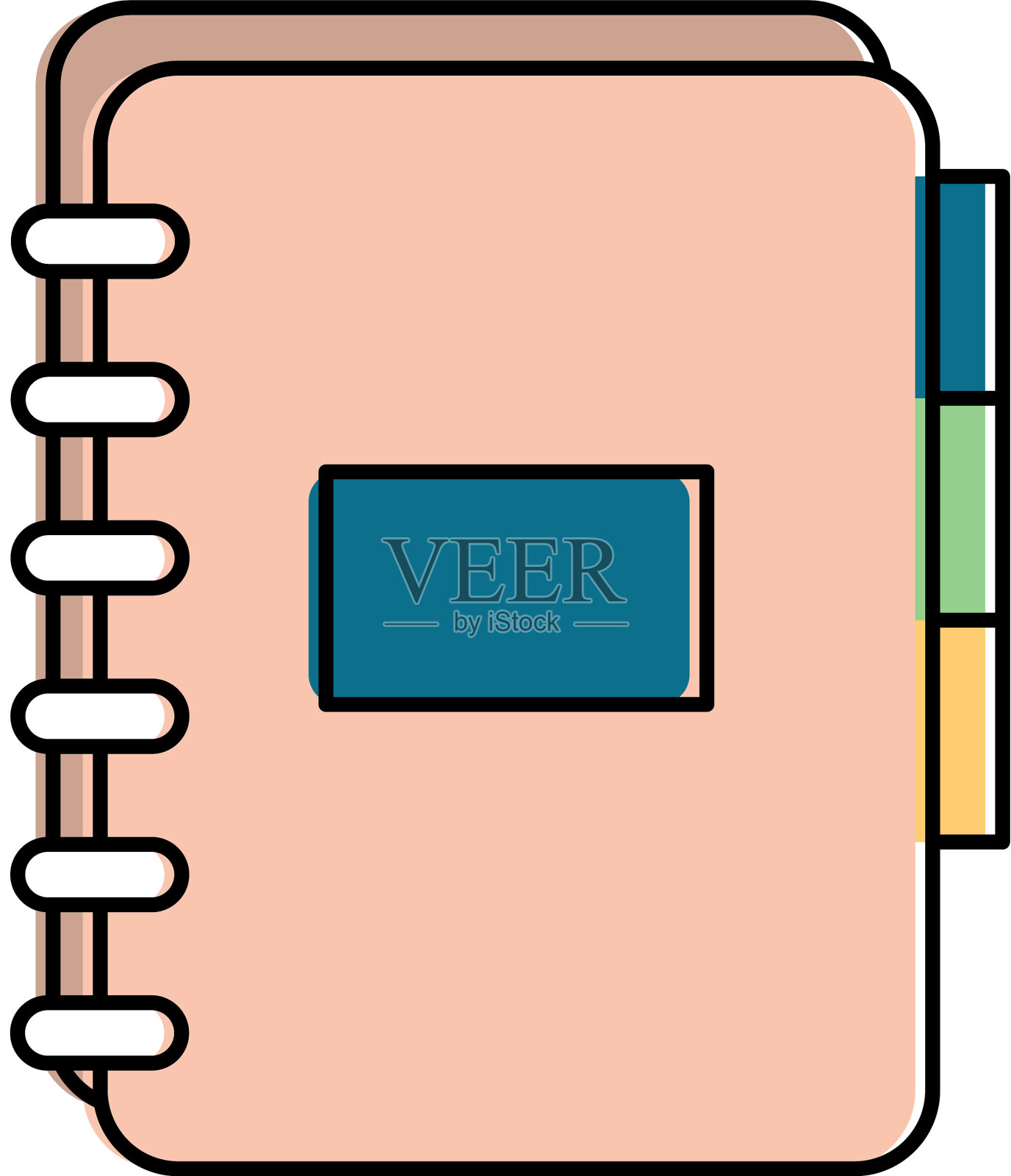 带标签的办公笔记本设计元素图片