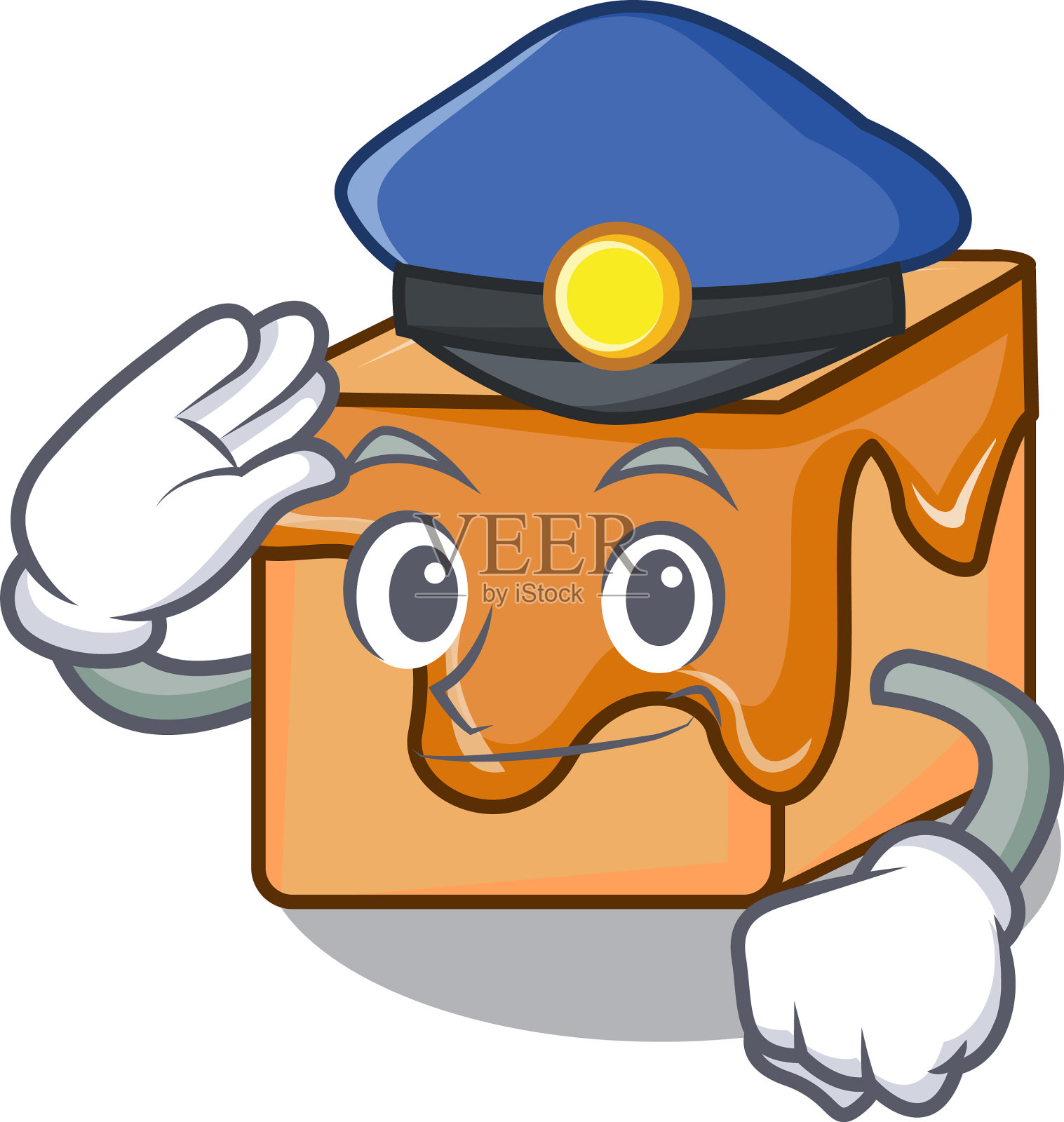 警察焦糖卡通人物糖果设计元素图片