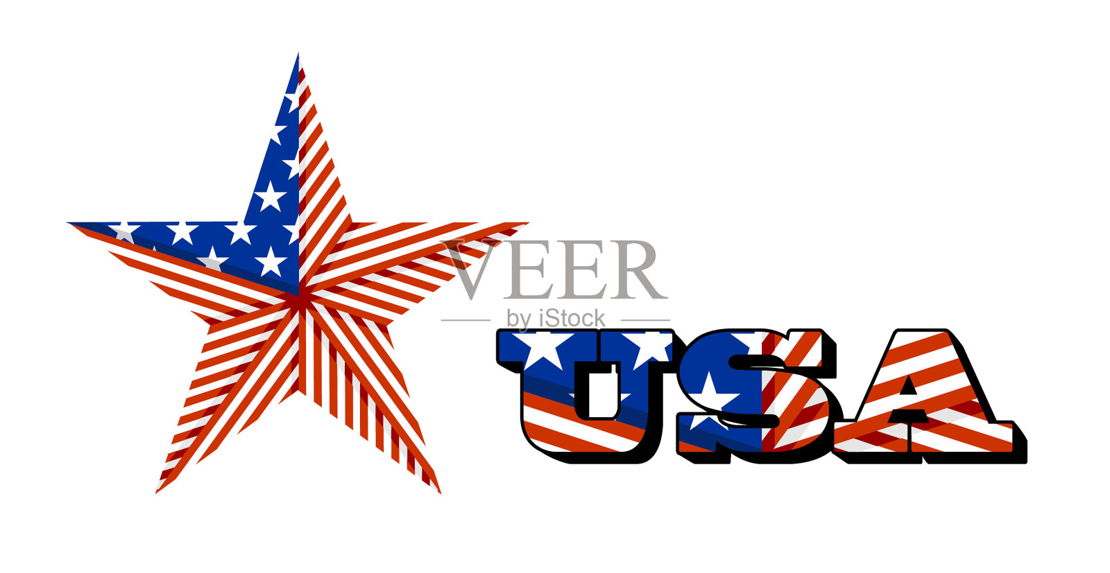 美国之星是从美国国旗上折下来的设计元素图片