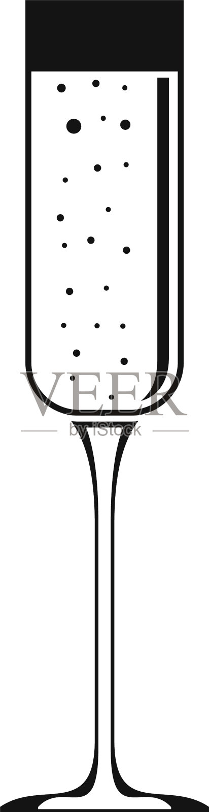 香槟玻璃图标简约风格设计元素图片