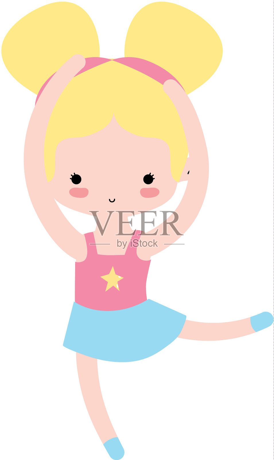 女孩跳芭蕾舞的两个发髻设计和设计元素图片