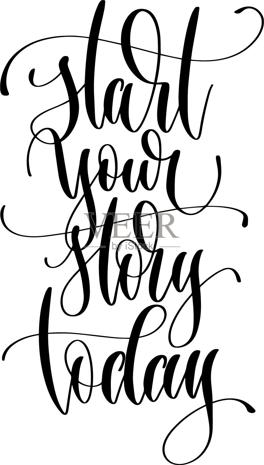 从今天开始写你的故事吧——手写设计元素图片