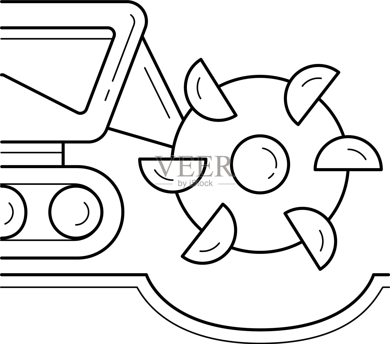 矿山开挖线图标设计元素图片