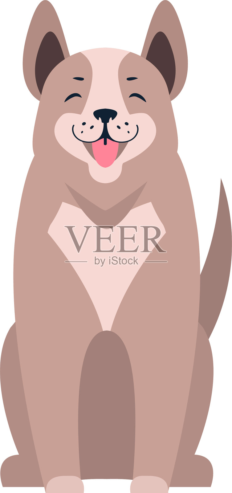 可爱的狗座位卡通平面图标设计元素图片