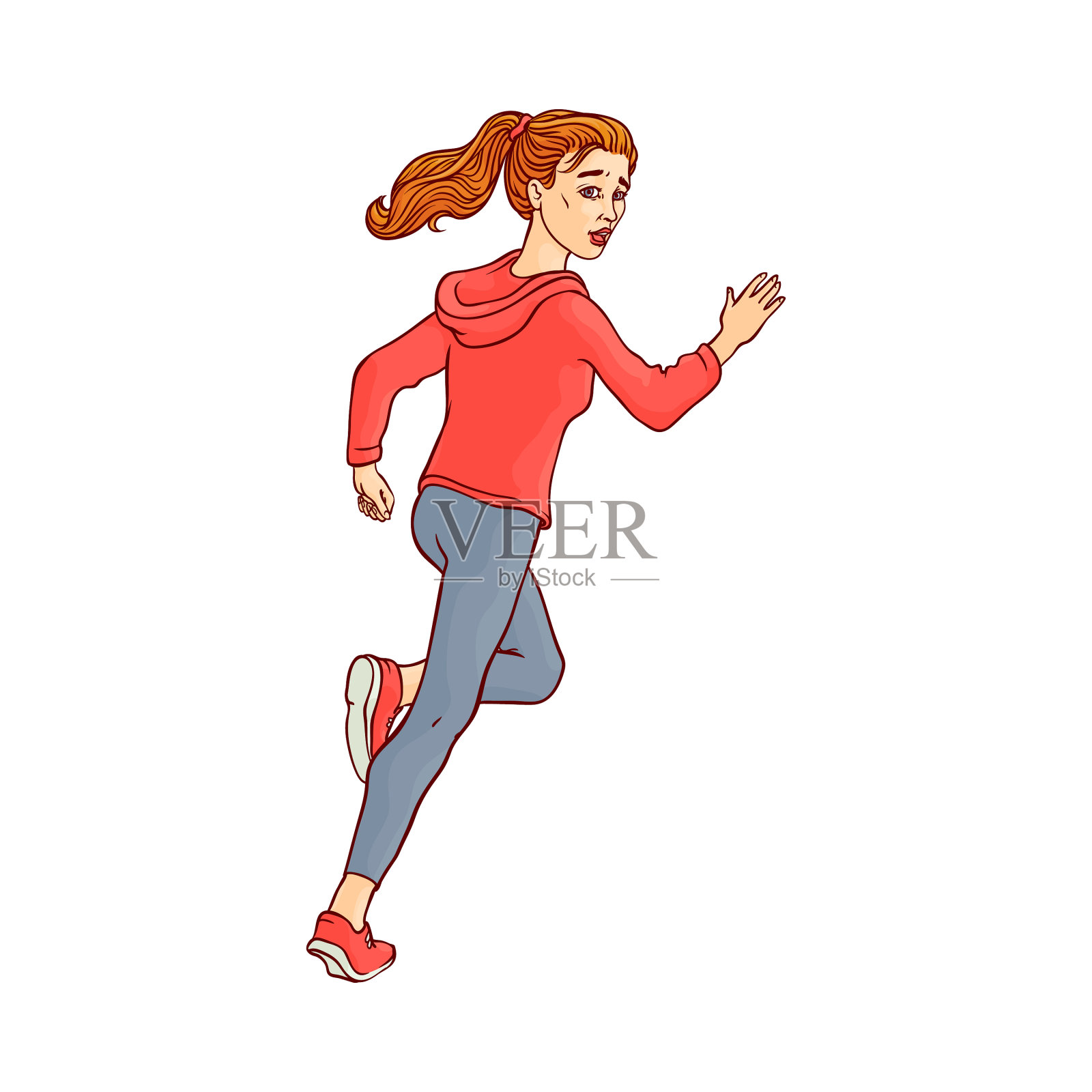 描绘一个逃跑的人的性格设计元素图片