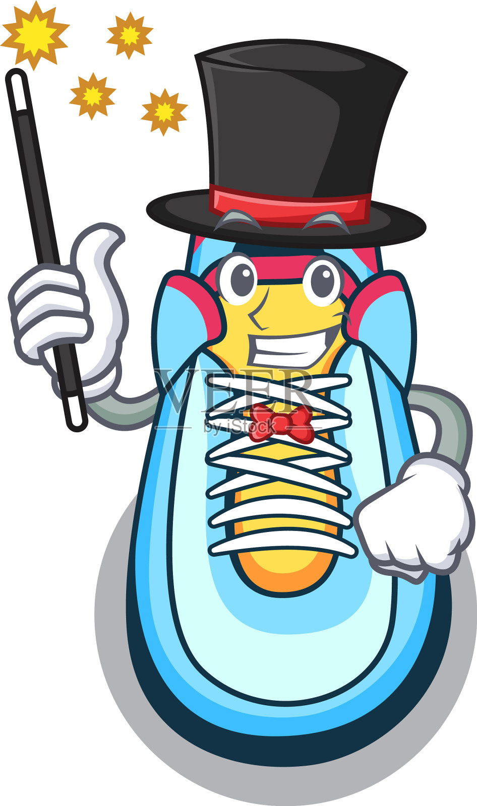 魔术师运动鞋吉祥物卡通风格设计元素图片