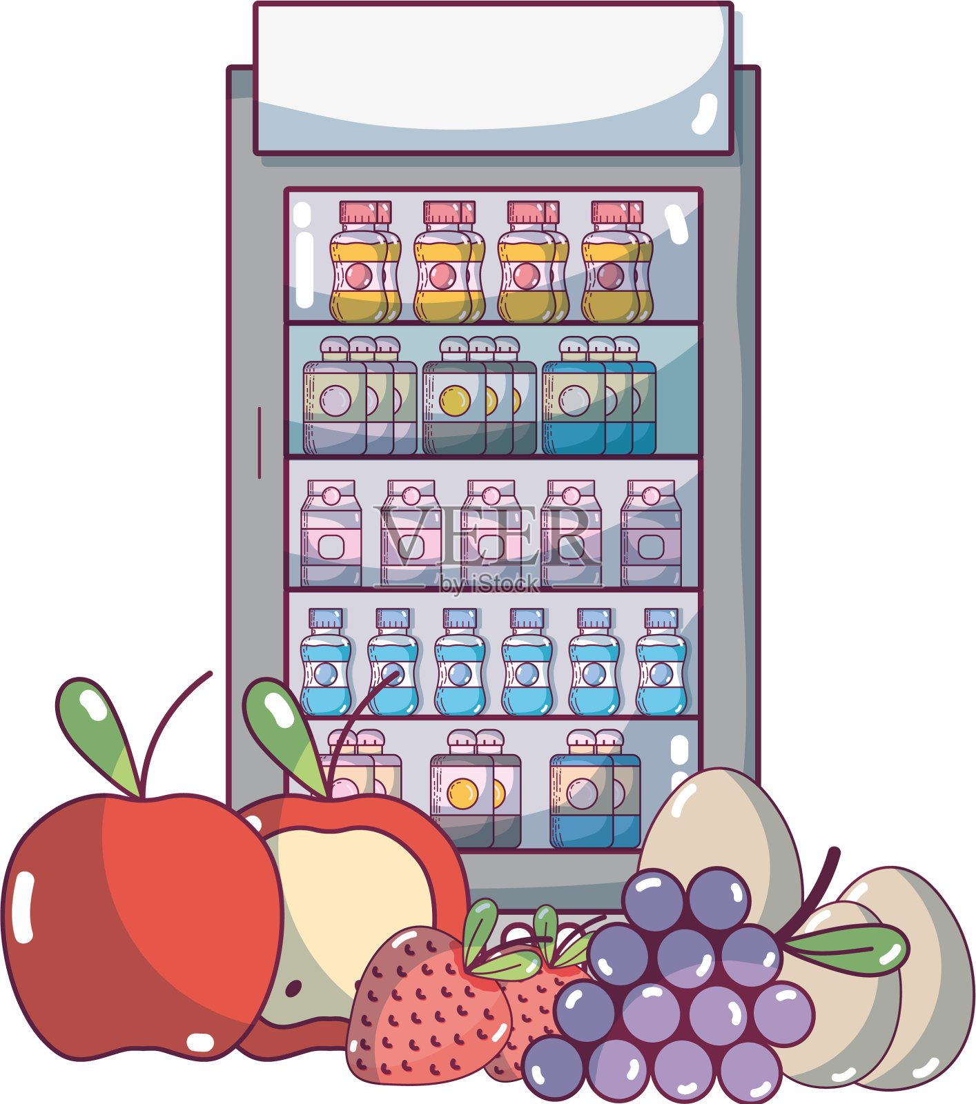 超市杂货卡通设计元素图片