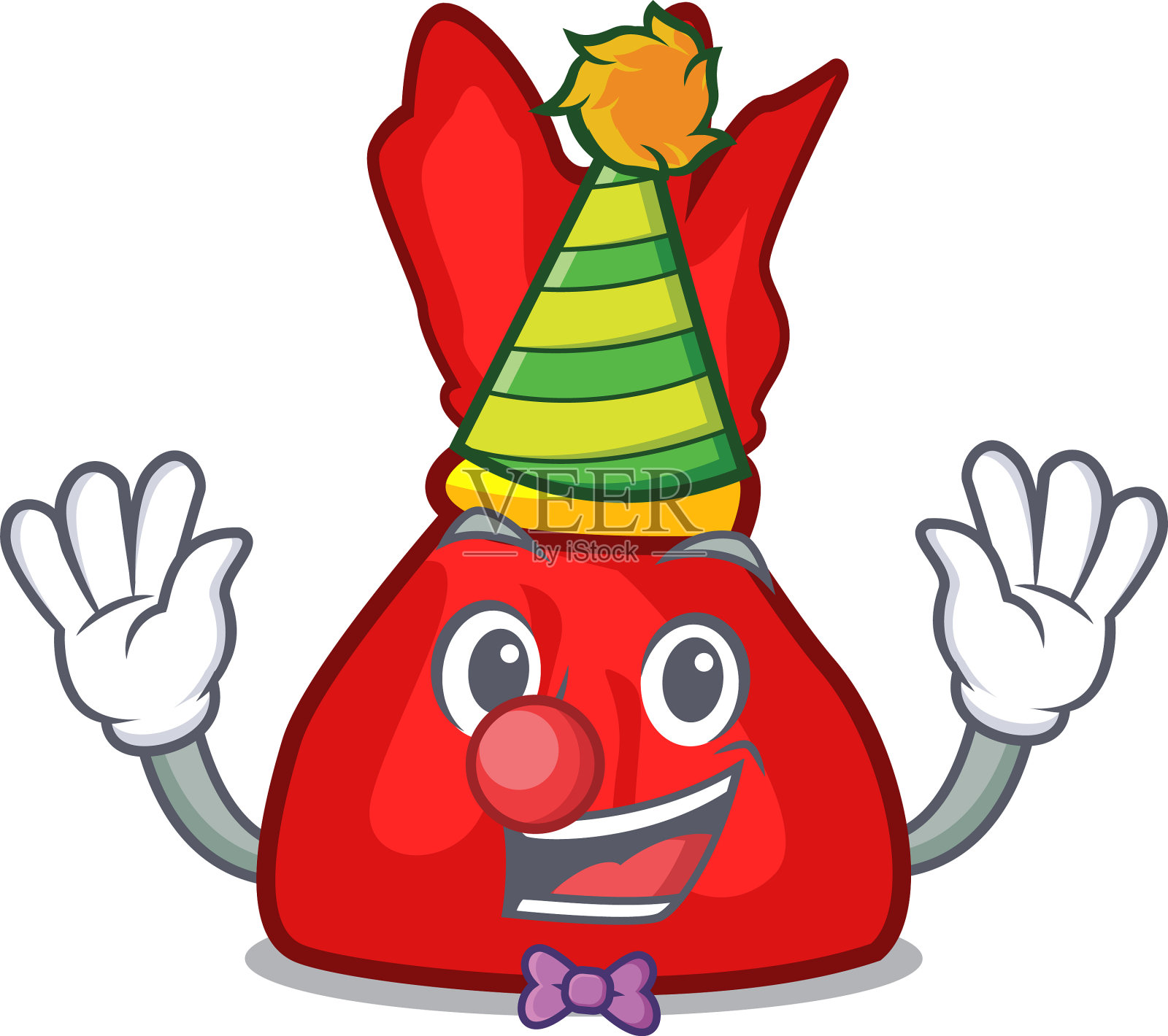 小丑包装糖果吉祥物卡通设计元素图片