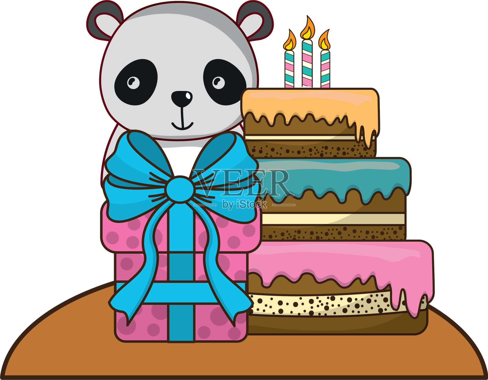 生日快乐可爱的小动物设计元素图片