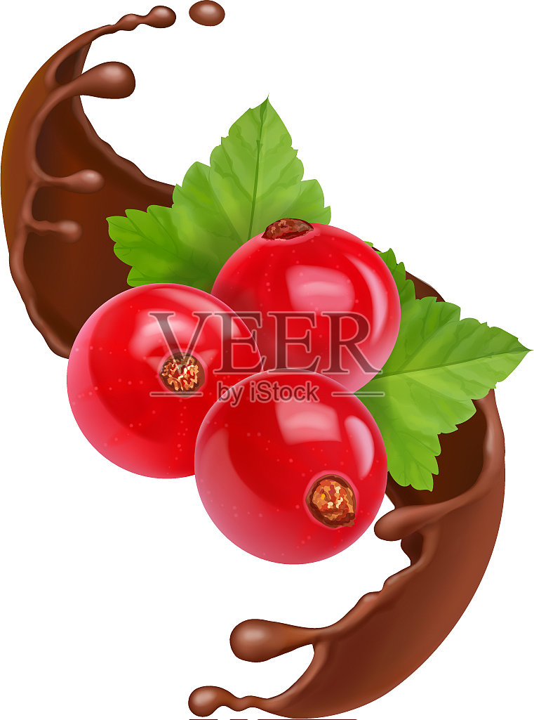 红醋栗和棕色巧克力设计元素图片