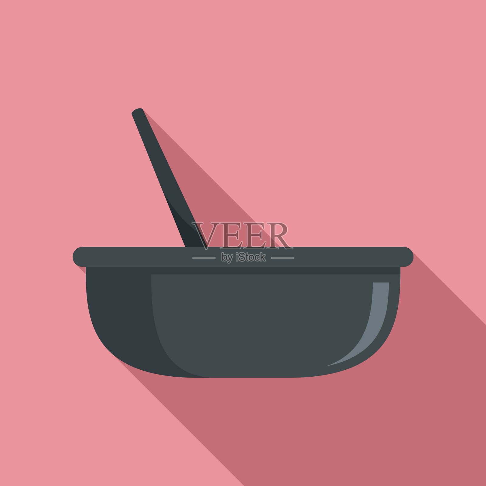 染发剂碗图标平风格插画图片素材