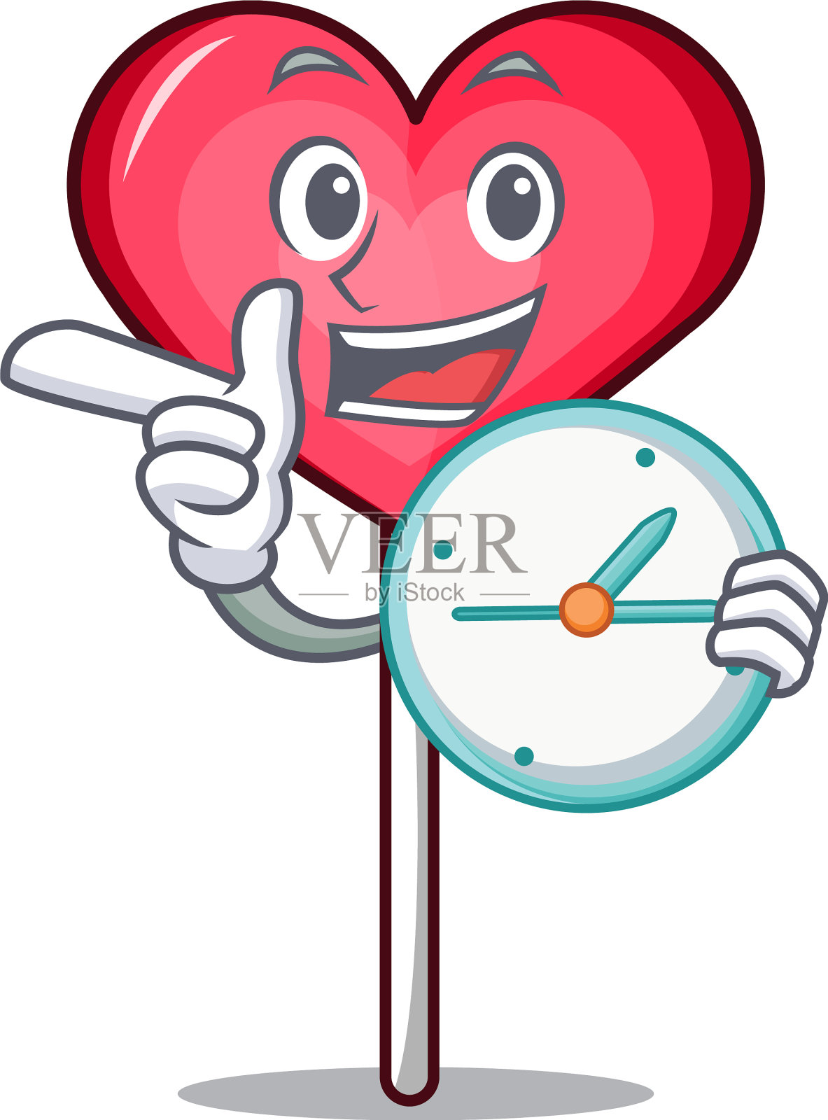 带有钟心棒棒糖的卡通人物设计元素图片