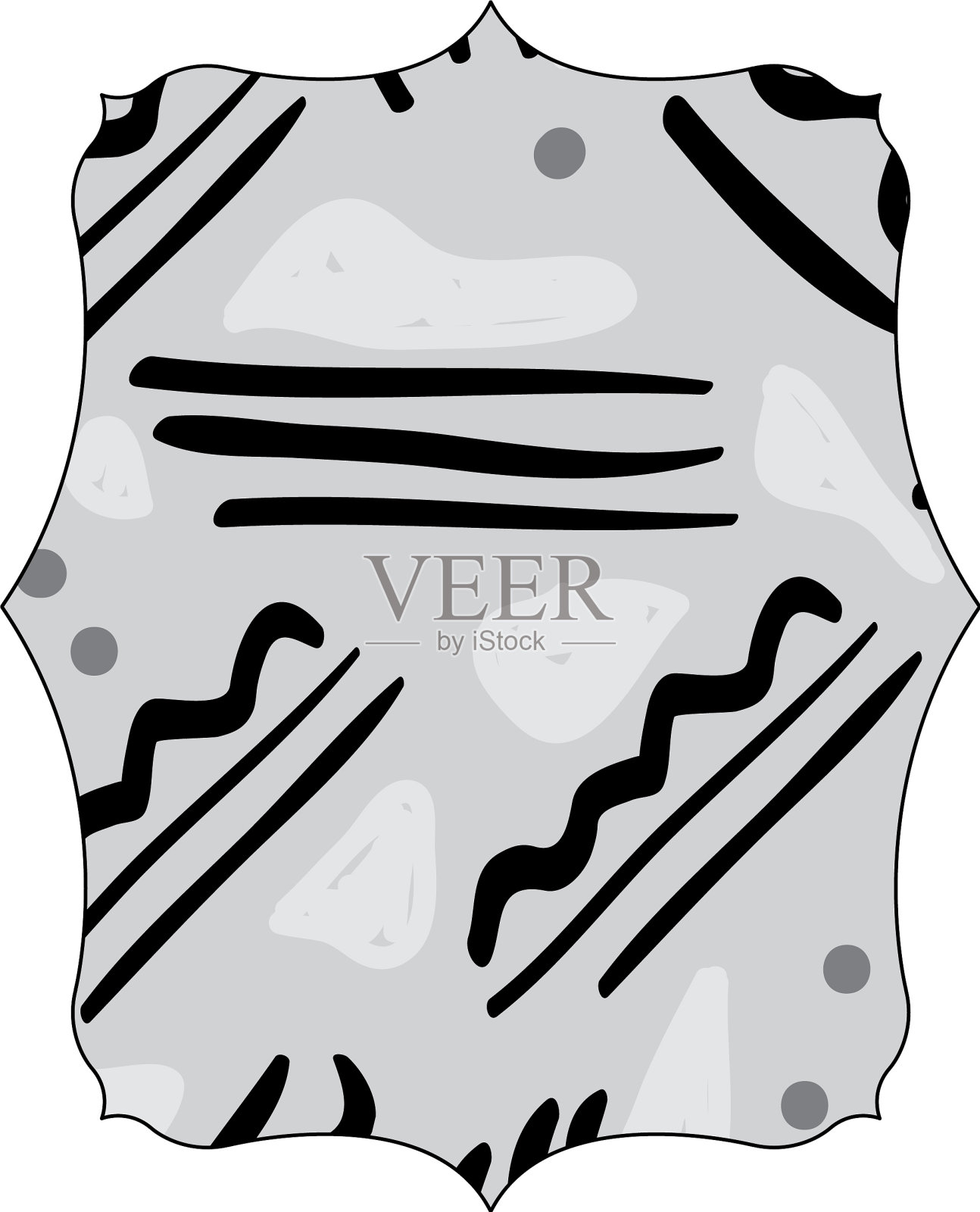 带有几何孟菲斯图的灰度矩形设计元素图片