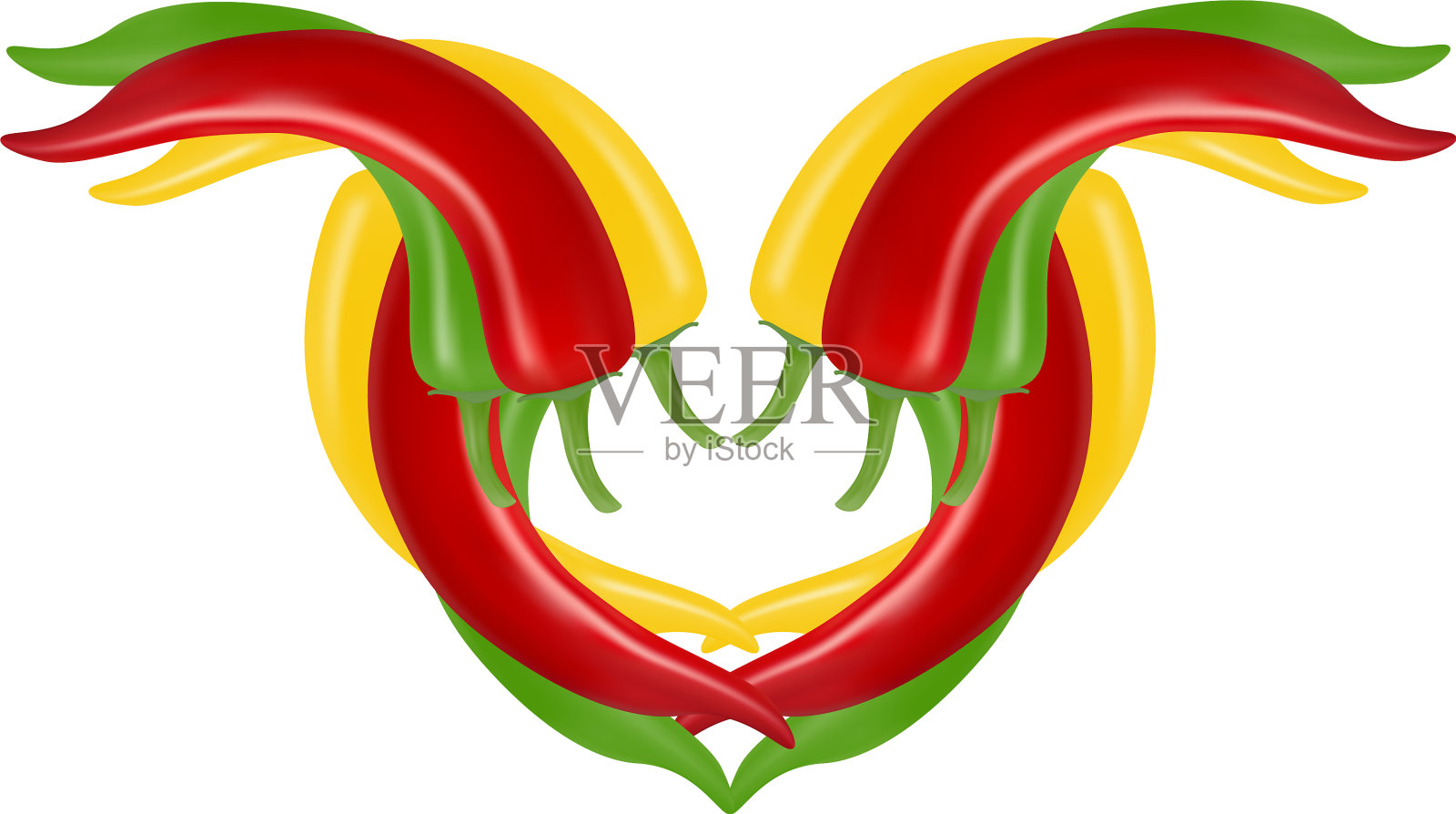 辣椒在白色背景上设计元素图片